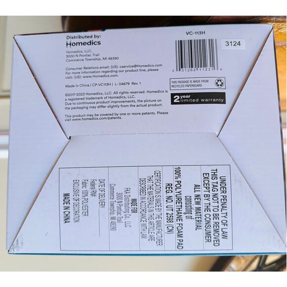 Homedics Portable Back Massage Cushion with Heat Invigorating Vibration NEW - Picture 10 of 13